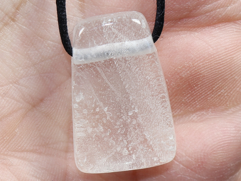 phantom quartz with cord or silver 925