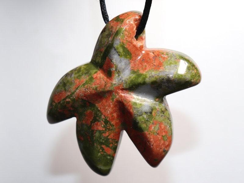 unakite with cord or silver 925