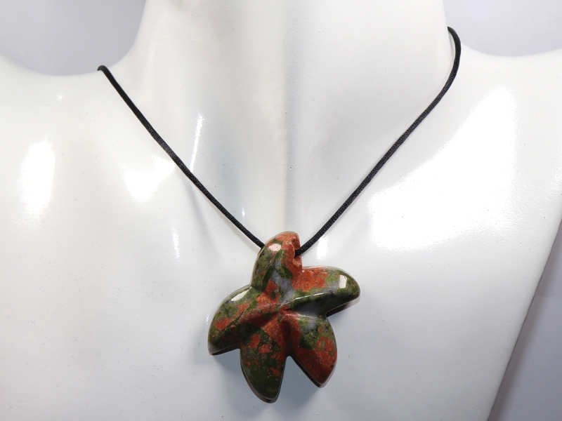 unakite with cord or silver 925