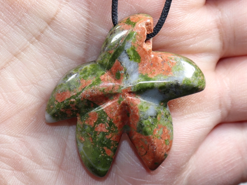 unakite with cord or silver 925
