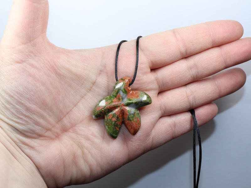 unakite with cord or silver 925
