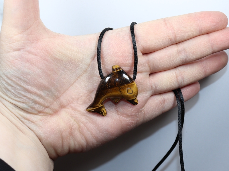 tiger's eye with cord or silver 925