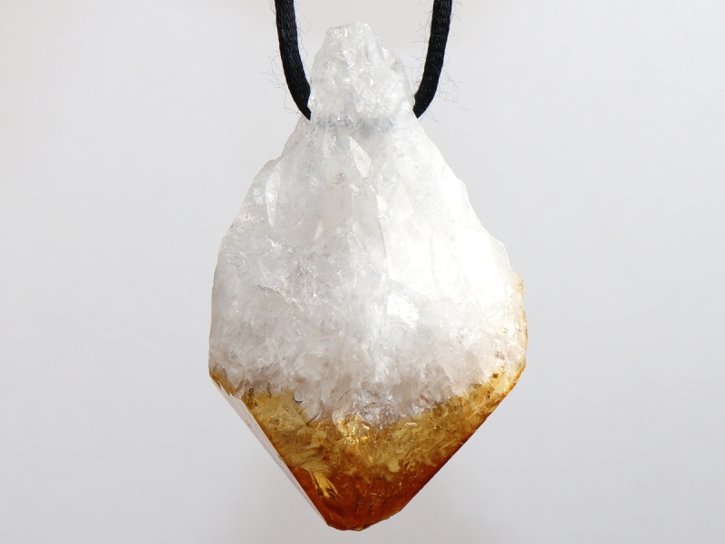 citrine with cord or silver 925