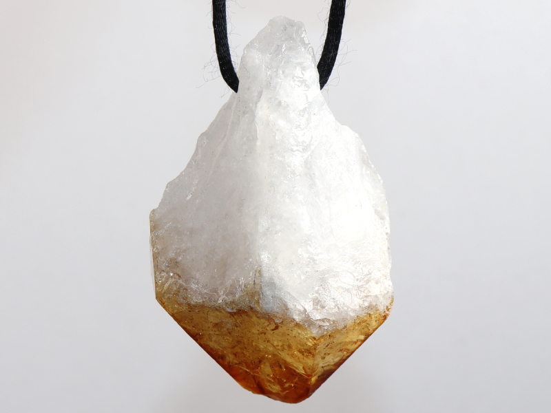 citrine with cord or silver 925
