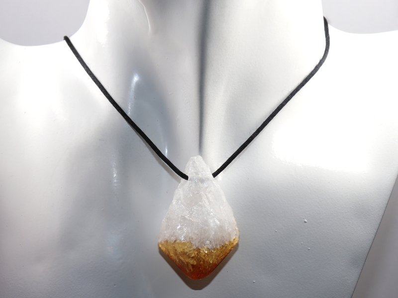 citrine with cord or silver 925