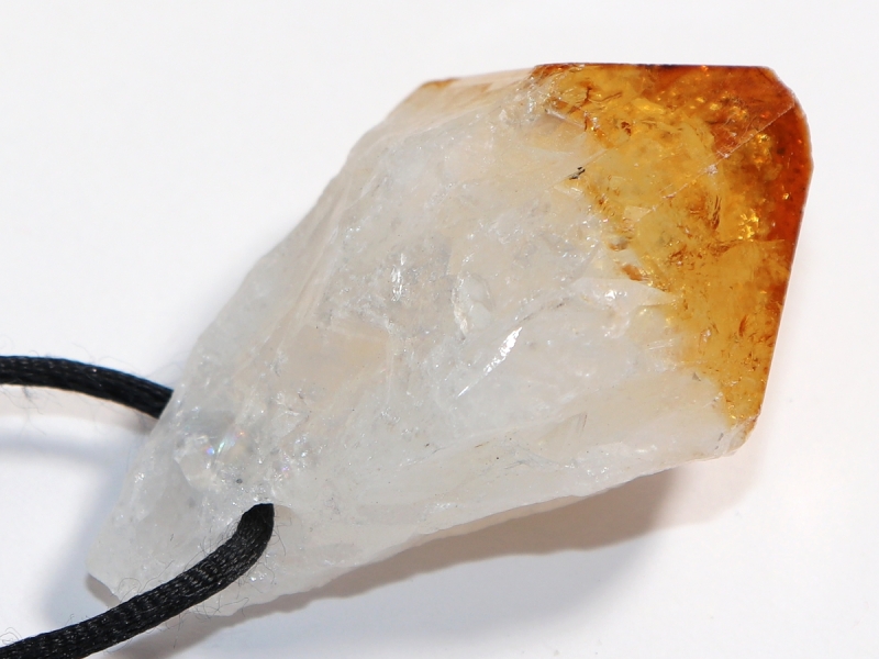 citrine with cord or silver 925