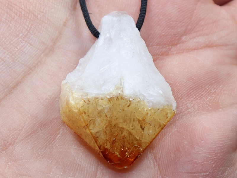 citrine with cord or silver 925