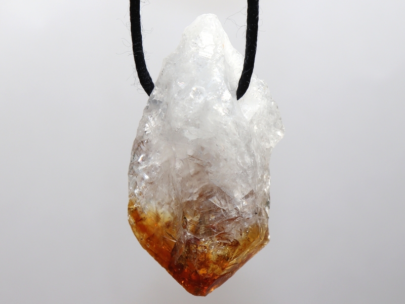 citrine with cord or silver 925