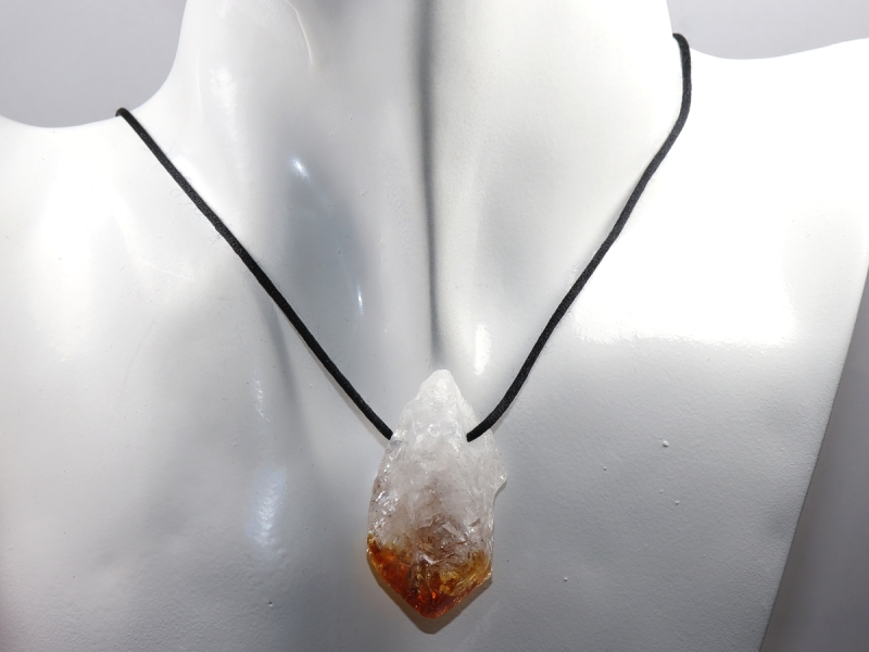 citrine with cord or silver 925