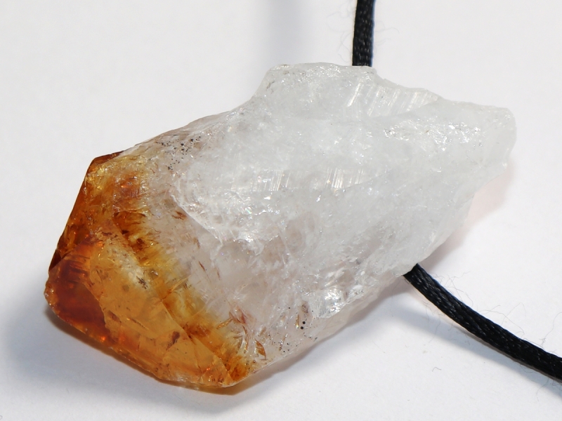 citrine with cord or silver 925
