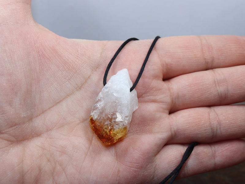citrine with cord or silver 925