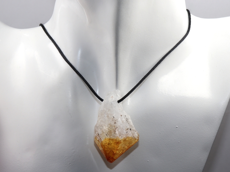 citrine with cord or silver 925