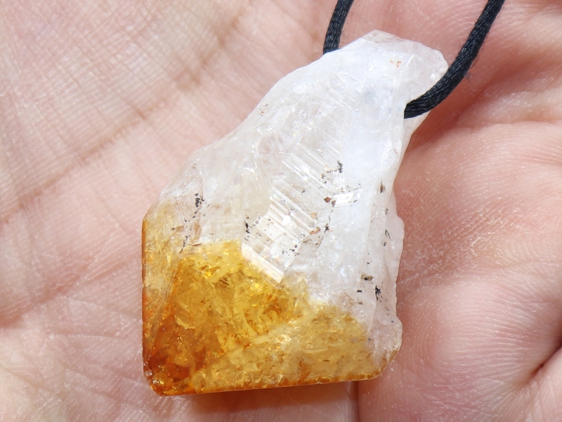 citrine with cord or silver 925