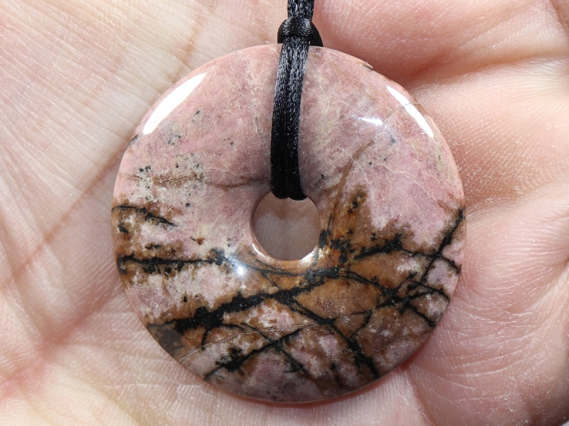 rhodonite with cord