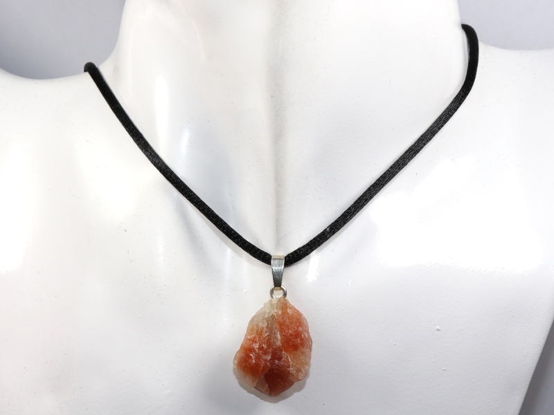 sunstone with cord or silver 925