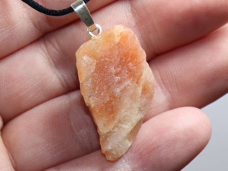 sunstone with cord or silver 925