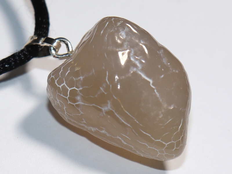 Schlangenhaut-Achat mit Band oder Silber 925