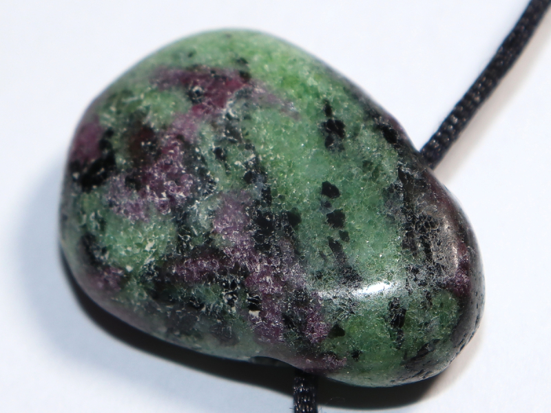 ruby in zoisite with cord or silver 925