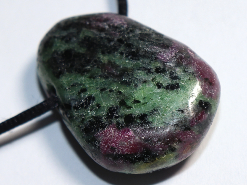 ruby in zoisite with cord or silver 925