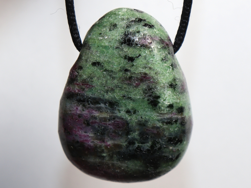 ruby in zoisite with cord or silver 925