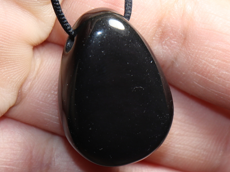 rainbow obsidian with cord or silver 925