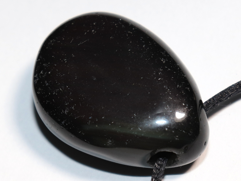 rainbow obsidian with cord or silver 925