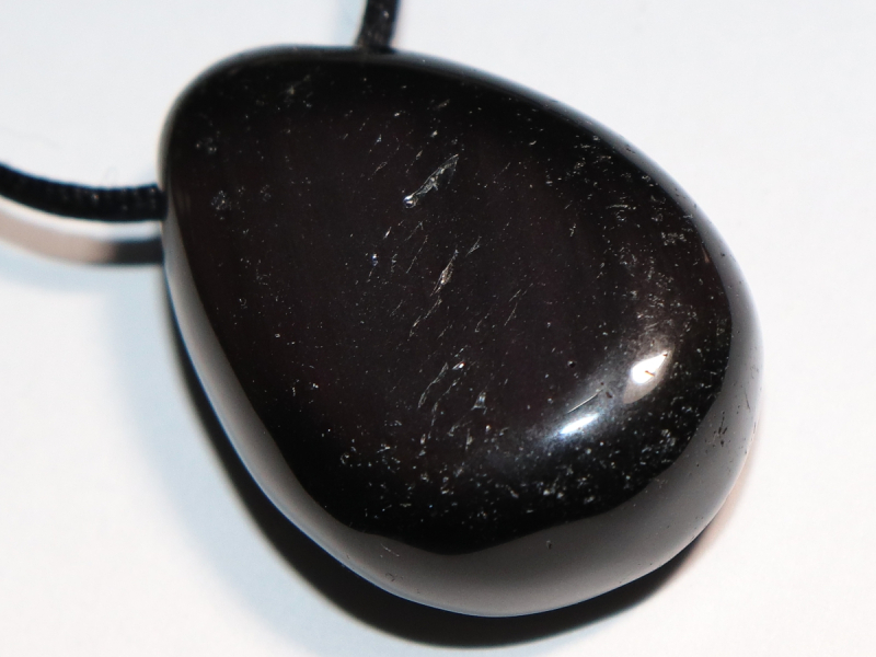 rainbow obsidian with cord or silver 925