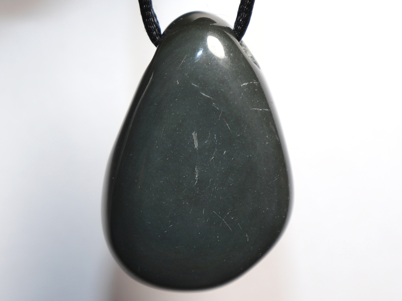 rainbow obsidian with cord or silver 925