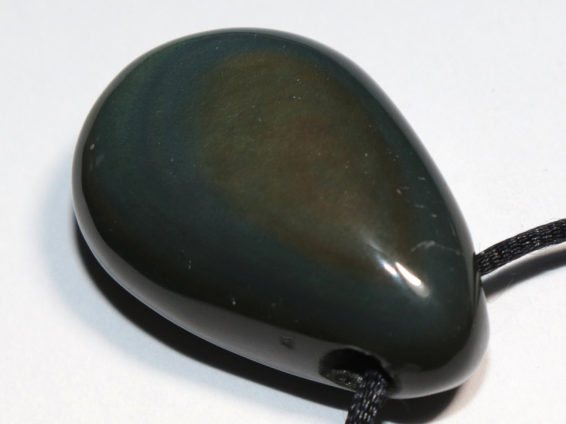 rainbow obsidian with cord or silver 925