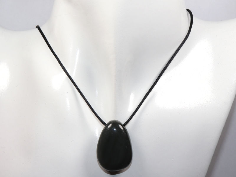 rainbow obsidian with cord or silver 925