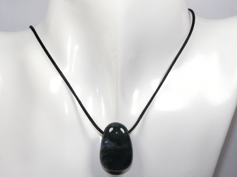 moss agate with cord or silver 925