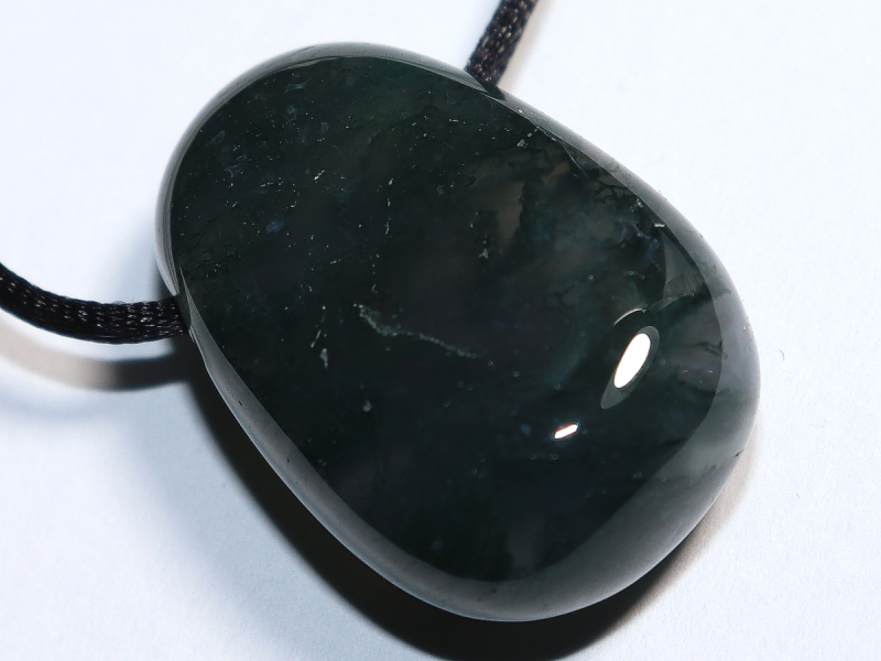 moss agate with cord or silver 925