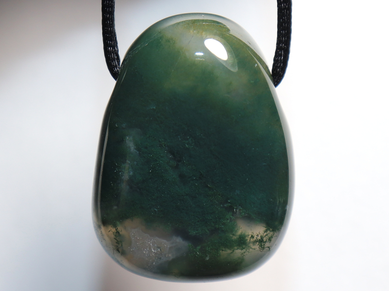 moss agate with cord or silver 925