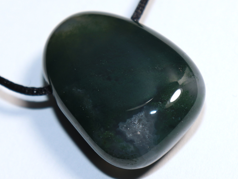 moss agate with cord or silver 925