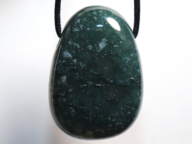 moss agate with cord or silver 925