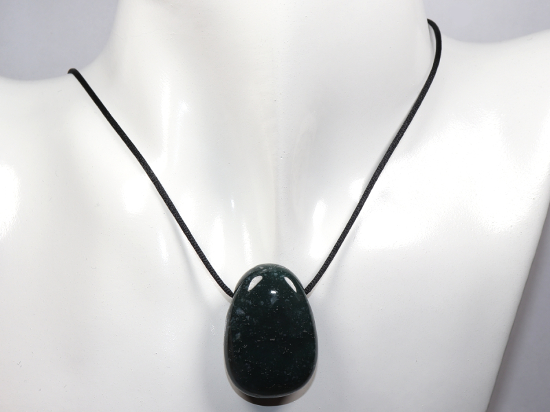 moss agate with cord or silver 925