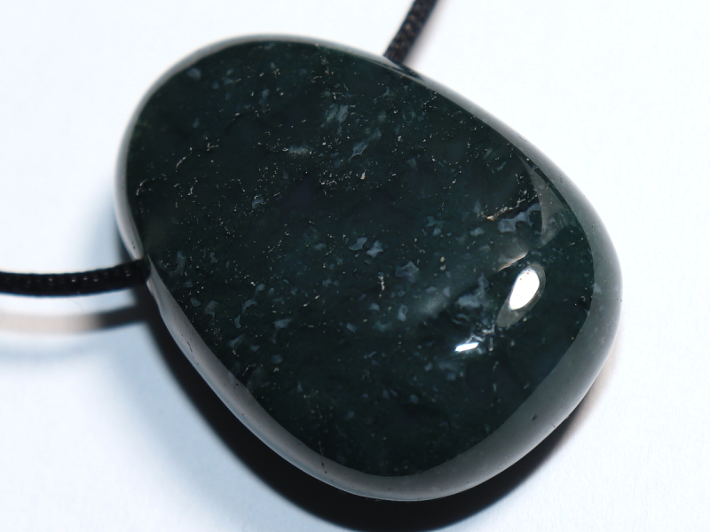 moss agate with cord or silver 925