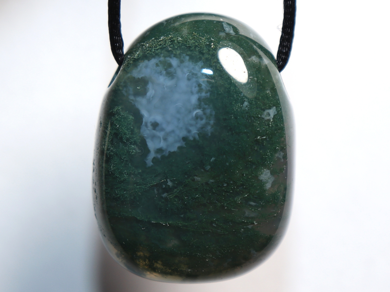 moss agate with cord or silver 925