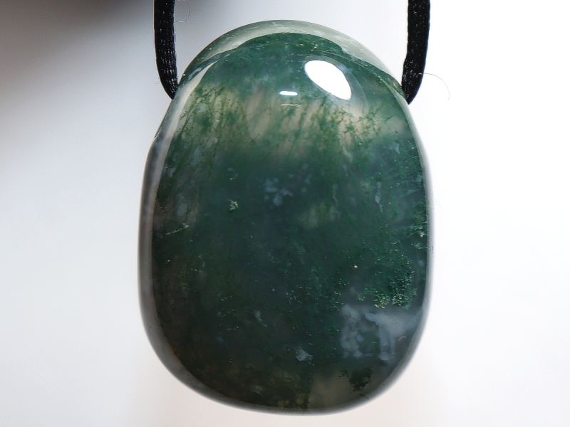 moss agate with cord or silver 925