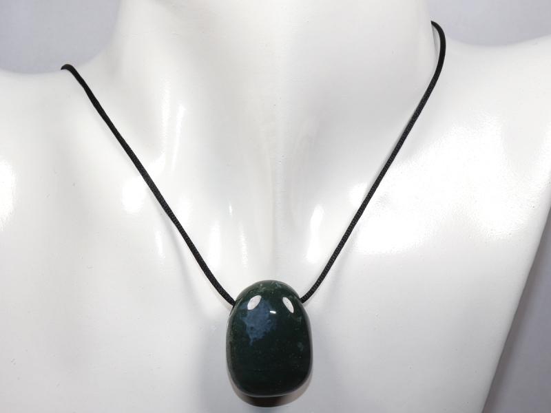 moss agate with cord or silver 925