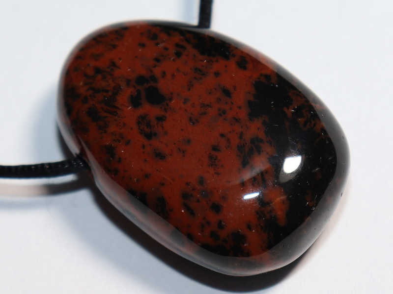 mahogany obsidian with cord or silver 925