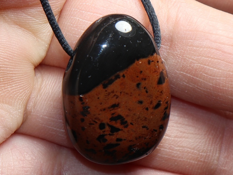 Mahagoniobsidian mit Band oder Silber 925