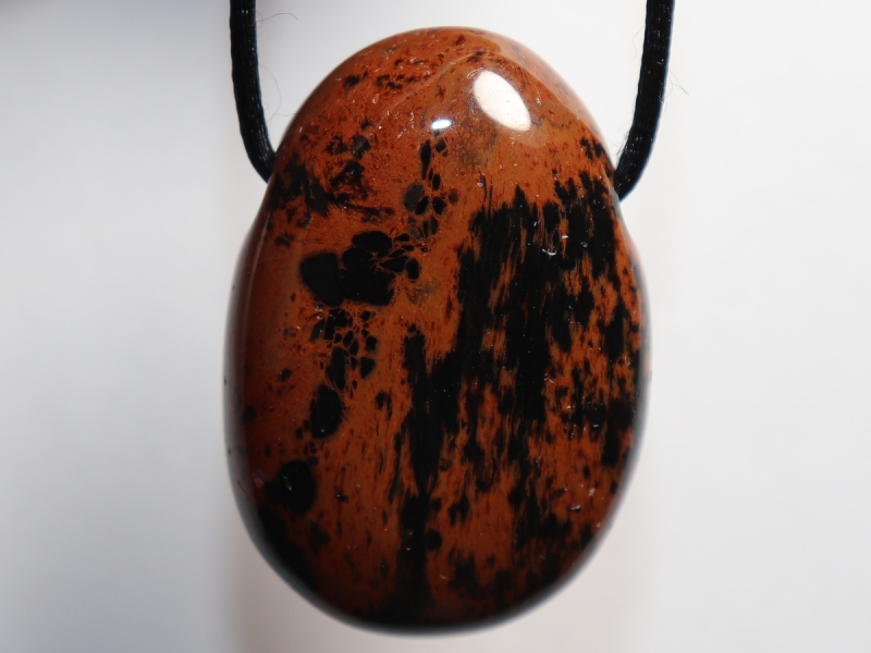 mahogany obsidian with cord or silver 925