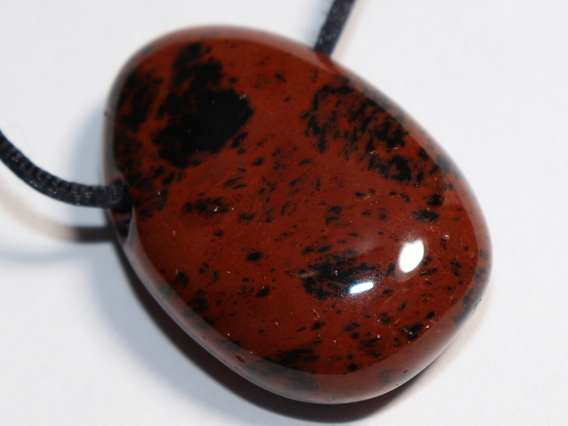 mahogany obsidian with cord or silver 925