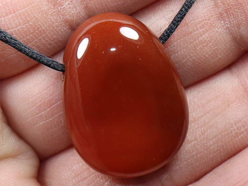 carnelian with cord or silver 925