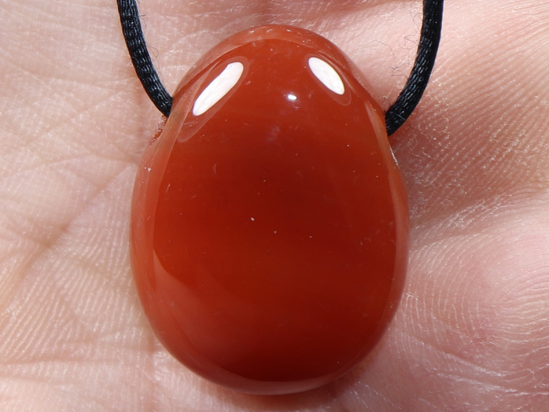 carnelian with cord or silver 925