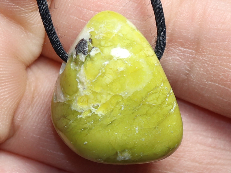 lizardite with cord or silver 925