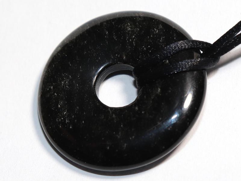 silver obsidian with cord