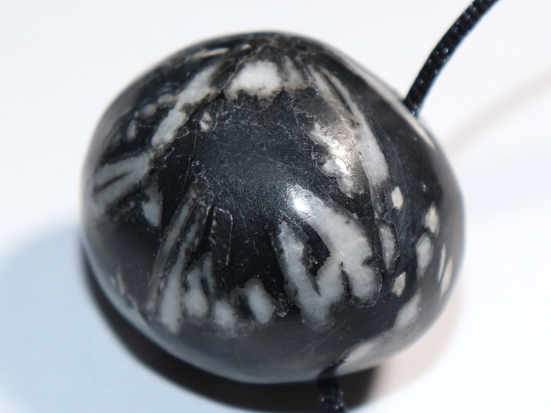 chrysanthemum stone with cord or silver 925