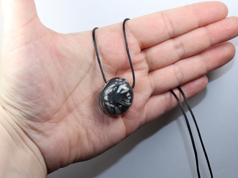 chrysanthemum stone with cord or silver 925